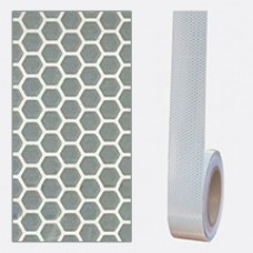 Bandă adezivă reflectorizantă tip fagure (alb) — 5cm x 30m